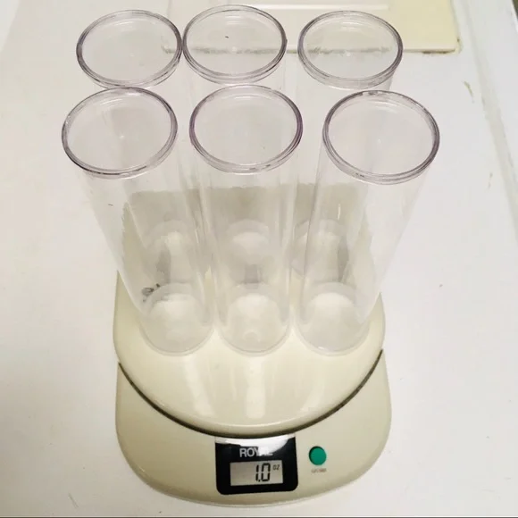 NEW lot of (100) 6-inch Clear Plastic Storage Tubes with Caps (1.25" Diameter) - Picture 9 of 9